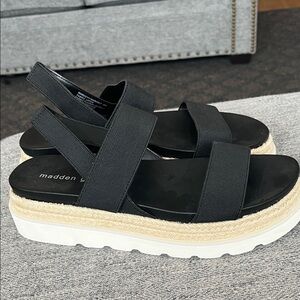 Madden Girl Black Platform Espadrilles